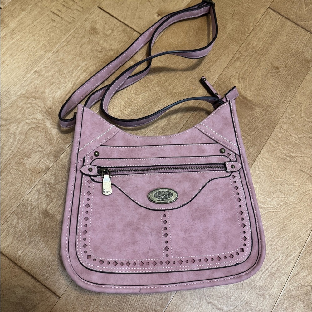 Born B.O.C. Dusty Pink Crossbody Bag with Adjustable Strap and Zipper